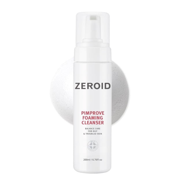 Limpiador espumoso ZEROID Pimprove para pieles grasas y sensibles, 200 ml
