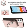 thumbnail image 4 of Allytech Wallet Case for Apple iPhone 11 Pro Max with Ring Holder Stand, Vintage Premium PU Leather 8 Cards Slots Shockproof Bumper Anti-Scratch Magnetic Closure Case Cover for iPhone 11 Pro Max,Pink, 4 of 6