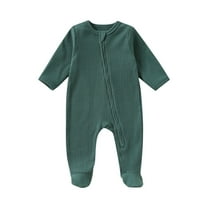 Qlbmong Baby Clothes Toddler Footed Onesie Zipper Newborn Comfy Cotton Unisex Cute Boy Girl Rompers