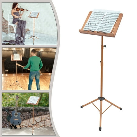 ToppiJoy Portable Music Stand, Adjustable Professional Metal Music Stand for Guitar, Ukulele, Violin Players