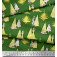 thumbnail image 1 of Soimoi Green Poly Georgette Fabric Women,Gift Box & Tree Christmas Print Sewing Fabric Yard 52 Inch Wide, 1 of 2