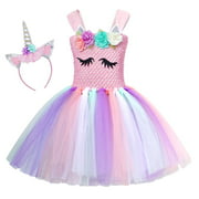 Mermaid Tutu for Girls Princess Party Dress Up Halloween Dress Mermaid Birthday Outfit with Headband 2-12 Years