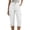 White -AD04, variant on Dwellite Capri Pants for Women Casual Summer Spring Stretch Straight Leg Cargo Capris with Pockets Cropped Trouser Green M