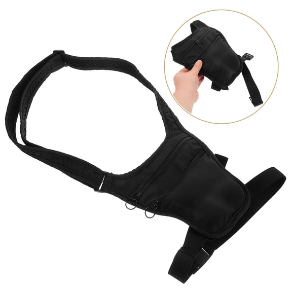 CIMAXIC Black Travel Crossbody Waist Pouch with Hidden Organizer for Secure Document Carry