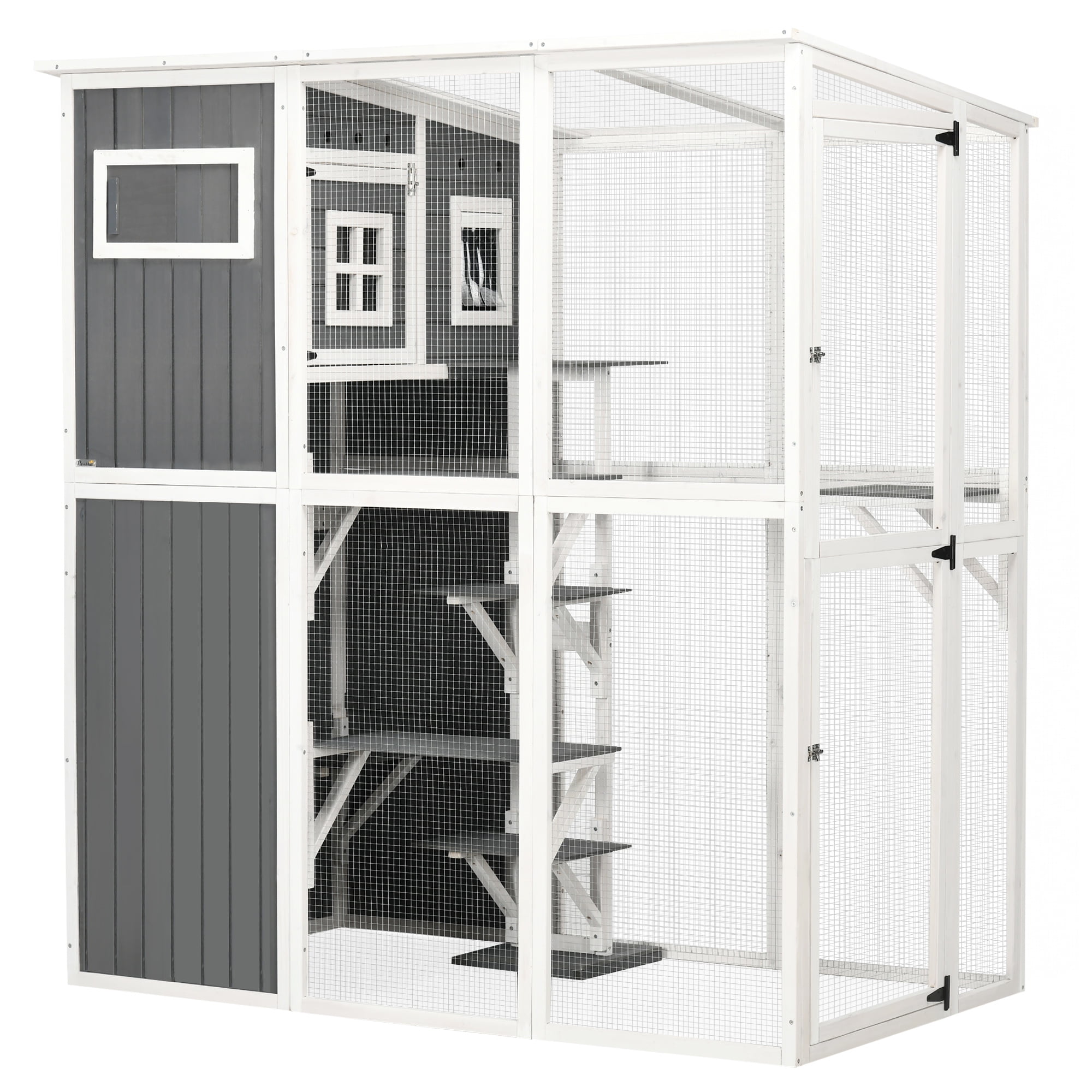 PawHut Walk in Catio Outdoor Cat Enclosure Kitty House Shelter Cage 