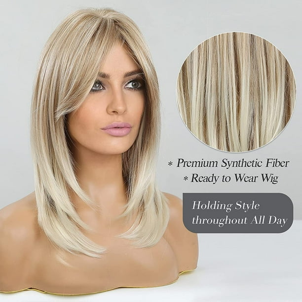 Long Layered Wigs for Women Middle Part Synthetic Hair Wig with