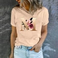 thumbnail image 5 of Womens Floral Printed T Shirts Valentine's Day Cute Short Sleeve T-Shirt Trendy Crewneck Basic Tops, 5 of 5