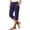 Navy, variant on LIaqionyy Plus Size Capri Pants for Womens High Waisted Stretchy Casual Workout Golf Cropped Trousers Pant with Pockets