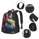 thumbnail image 2 of Fotbe Colorful Patterned Rabbit Mochila para Hombre y Mujer - Tela Oxford 600D Resistente - Mochila Impermeable de Gran Capacidad para Escuela, Viajes y Senderismo, 2 of 6