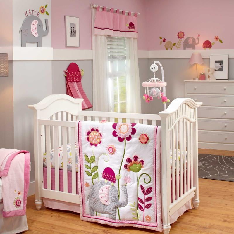 4 Pieces Little Bedding By Nojo Jumbo Joy Crib Bedding Set