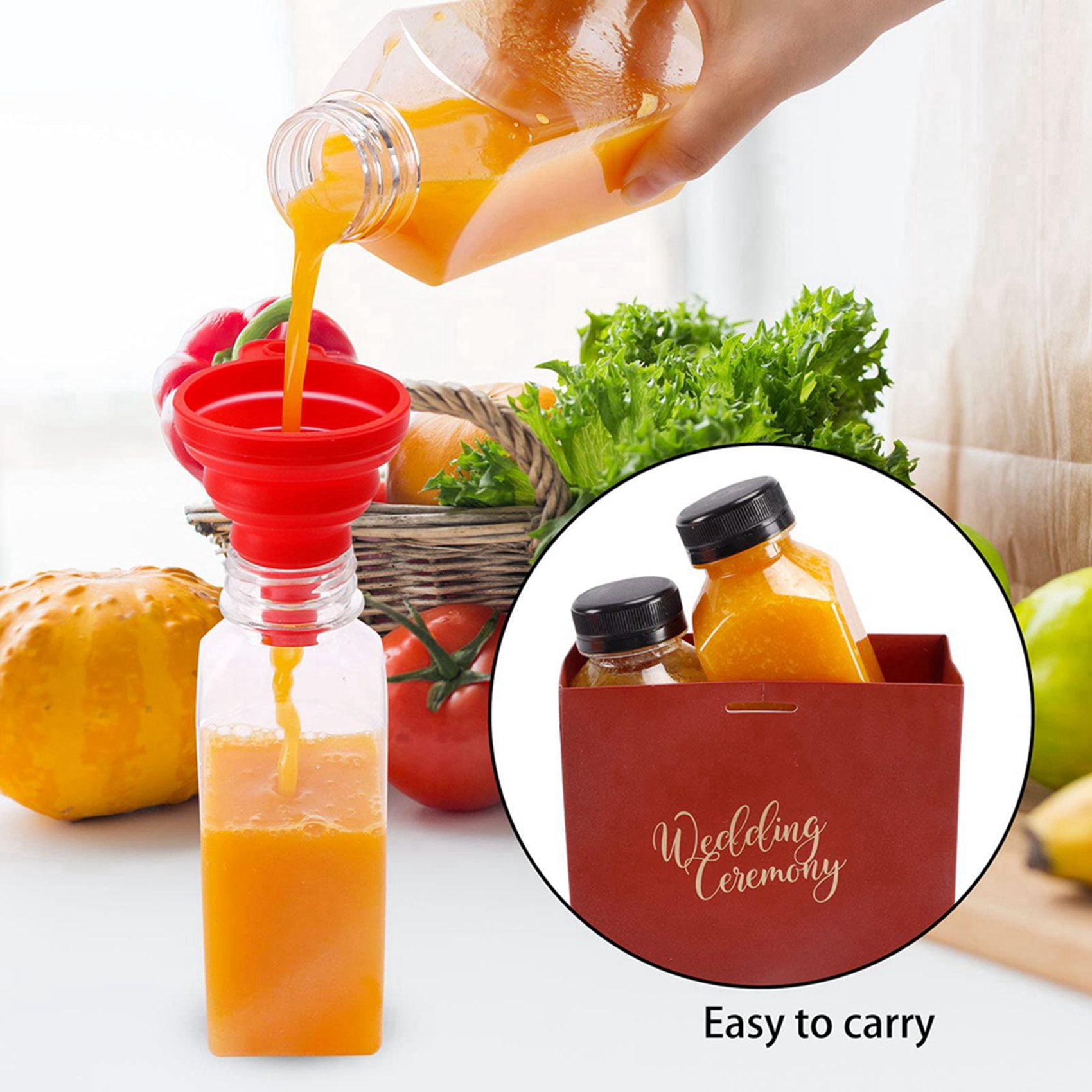 40Pcs 12oz Empty Plastic Juice Bottles with Caps,Reusable Water Bottles, Clear Containers with Black Tamper Evident Lids