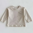 thumbnail image 2 of Toddler Baby Boy Girl Basic Solid Organic Cotton T Shirts Tops Long Sleeve Tee Shirt Girls Clothes For 0 2Y, 2 of 7