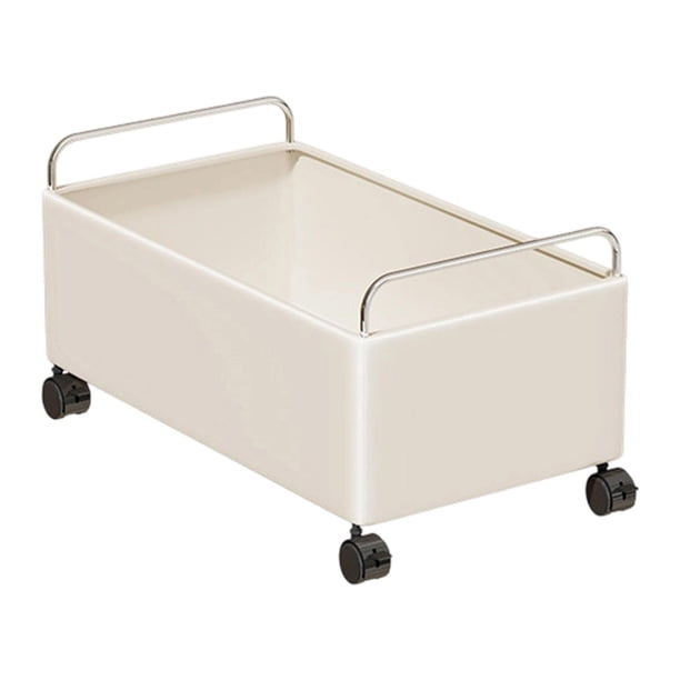 Carro Móvil Organizador con Ruedas para Almacenamiento Estantería Compacta para Libros Y Papelería Cesta de Juguetes en Acero Y Madera Adecuado para D Blanco L