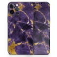 thumbnail image 5 of DesignSkinz Purple Marble & Digital Gold Foil V3 Full-Body Skin Decal Wrap Cover for iPhone 14, 5 of 9