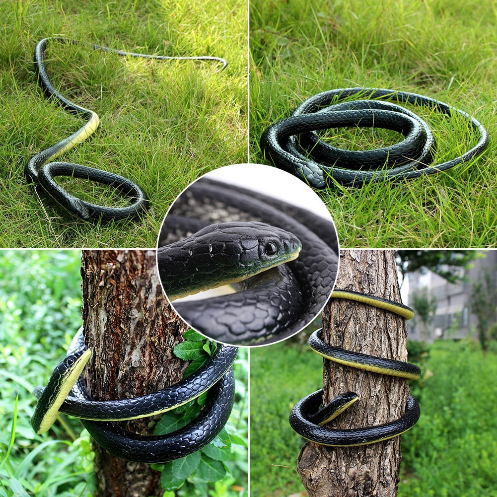 FAGINEY 1Pcs 130cm Long Realistic Soft Rubber Snake Garden Props Funny Joke Prank Toy Gift Hot