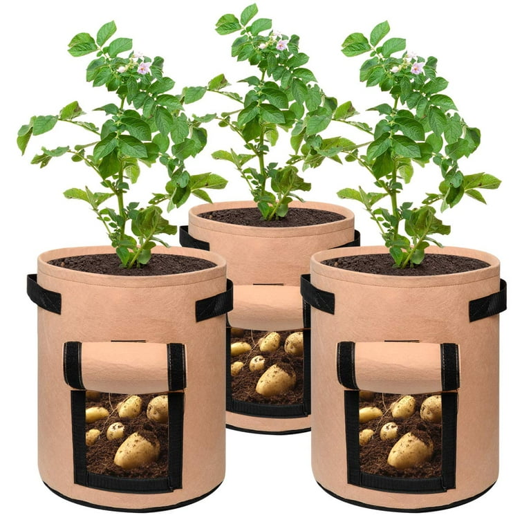 1Pack Brown Garden Potato Grow Bags Planter Bag, Garden Bag