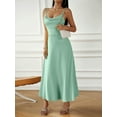 thumbnail image 3 of Liacowi Women Long Dress Solid Color Spaghetti Strap Sleeveless Cami Dress Summer Tie-Up Backless Evening Party Dress, 3 of 6