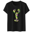 thumbnail image 4 of PMUYBHF Mode pour Femmes Hauts Décontractés Manches Courtes Col Rond T-Shirt Imprimé Ample 3923 TG, 4 of 5
