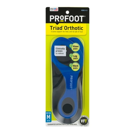 Profoot Triad Orthotic Mens 8-13 Insoles, one pair