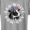 thumbnail image 3 of Instant Message - Red White And Moo Cow  - Women's Short Sleeve Graphic T-Shirt, 3 of 6