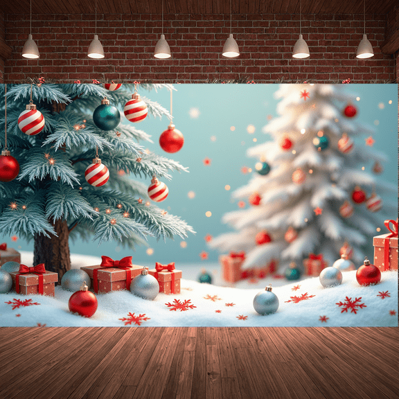 Festive Design Christmas Banner Decorative Holiday World Joy Background for Home Party Indoor Celebration