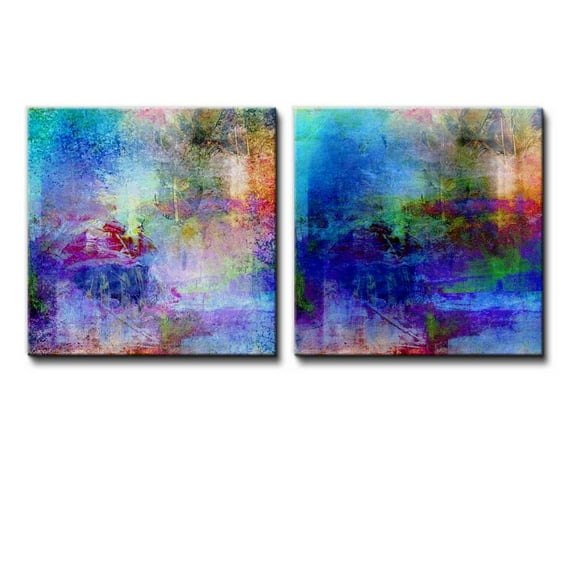 Wall26-2 Piece Splashes of Color - Canvas Art Home Art - 16x16 inches