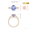 thumbnail image 4 of ANGARA Natural 2.9 ct Tanzanite Engagement Ring with Diamonds in 14K Rose Gold for Women (Size-10x8mm) | December Birthstone, Anniversary, Jewelry Gift for Women | Natural Tanzanite Ring, 4 of 8