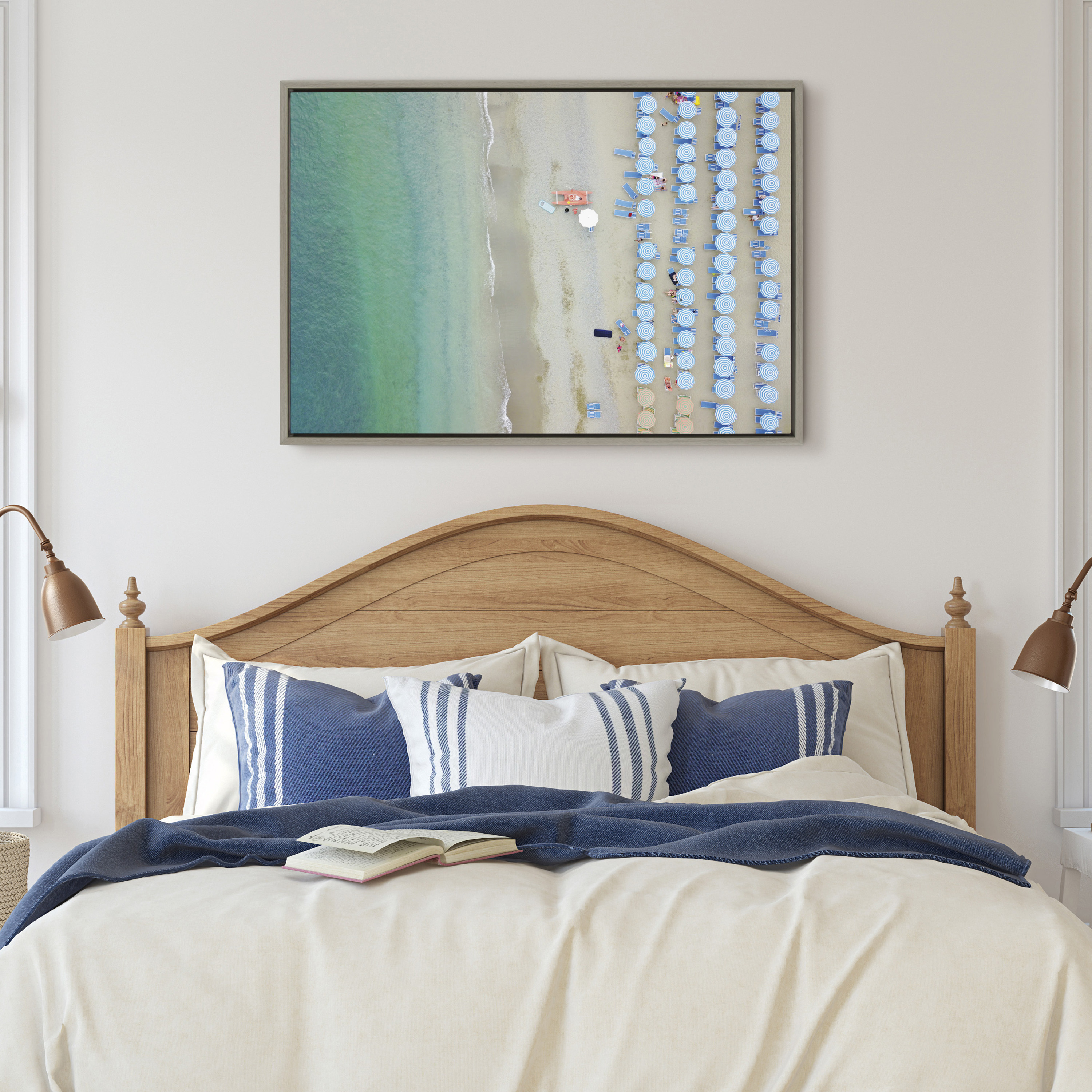 Kate and Laurel Beach Framed Canvas Art Print, 23" x 33"