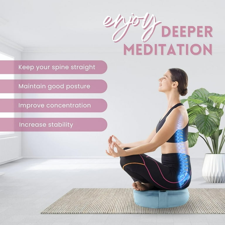 Yes4All Yoga Meditation Bolster Pillow Meditation Cushion Removable Velvet Cover Extra Foam with Buckwheat Hulls Walmart