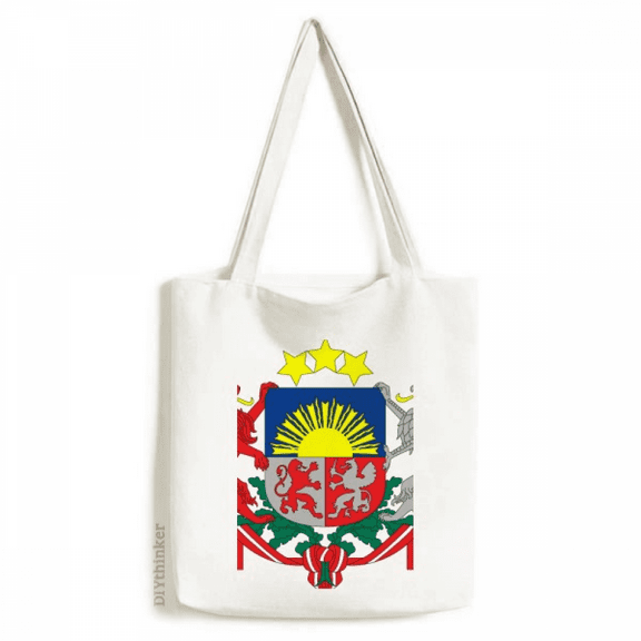 Latvia National Emblem Country Tote Canvas Bag Shopping Satchel Casual Handbag
