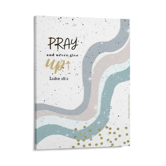 Inspirational Quotes Luke 18 1 (2) Wall Art Bible Poetry Verses Framed Canvas Wall Art for Home Living Room Farmhouse Wall Decor Poster 08x10inch(20x25cm)