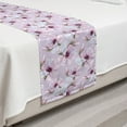 thumbnail image 2 of Floral Bed Runner, Romantic Watercolor Flowers Soft Violet Tones Pattern Blooming Elements, Decorative Accent Bedding Scarf for Hotels Homes and Guestrooms, Twin, Purple and Reseda Green, by Ambesonne, 2 of 2