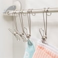 thumbnail image 6 of Rulong Stainless Steel Clothespins with Hooks 4.33in Heavy Duty Metal Laundry Clips Windproof for Towels, Quilts, Socks & Home Organization, 6 of 9