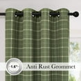 thumbnail image 3 of NICETOWN Full Blackout Green Plaid Curtain Room Darkening Tartan Thermal Grommet Energy Saving Window Treatment for Living Room, 2 Panels, Moss Green, W52 x L96, 3 of 9