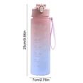 thumbnail image 2 of AuroraX 750ml Water Bottle Time Markings Leakproof Water Bottle Gym BPA Free Plastic Wide Mouth Dishwasher Safe Outdoor Travel Water Bottle Pink, 2 of 6