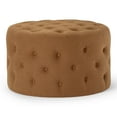 thumbnail image 1 of Maven Lane Ottoman Rond Traditionnel Marcy en Tissu d'Argile, 1 of 6