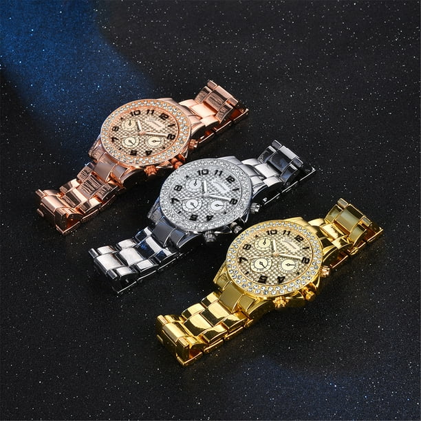 Big Discount Womens Watches Clearance Sale Women Fashion Watch Clock Stainless Steel Casual Dress Wrist Crystal Jewelry Wrist Watch for Women stainless steel Akmoler Walmart