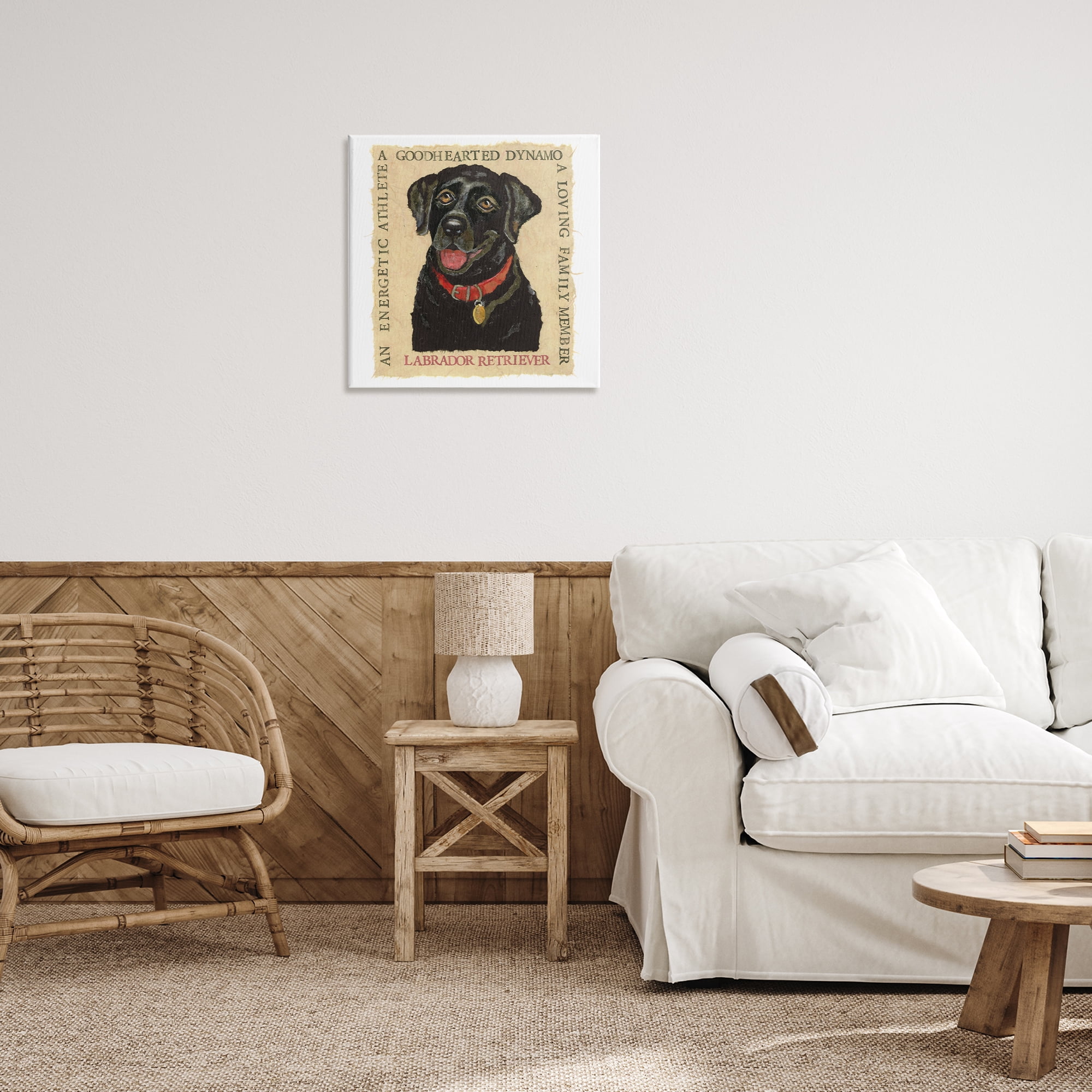 Stupell Industries Fun Black Labrador Phrases Animals Painting Wrapped Canvas Art Print Wall Art, 24 x 24