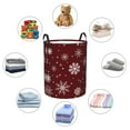 thumbnail image 4 of Sikiie Romantic white snowflakes Print Round Dirty Clothes Basket, Waterproof Standing Foldable Storage Basket, for Laundry Room, Bedroom, Bathroom Storage-Medium, 4 of 6
