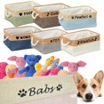 thumbnail image 2 of Personalized Dog Toy Basket Cat Storage Foldable Box Custom Name Pet Bins Canvas Collapsible For Clothes Pet Accessories ShopWise Round, 2 of 13