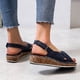 thumbnail image 5 of Moda mujer sólido verano señoras cómodas sandalias talón pendiente Casual playa zapatos Wmkox8yii  sa736, 5 of 9