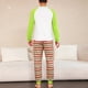 thumbnail image 1 of Conjunto de pijama navideño Nikou para parejas con estampado de rayas y letras navideñas, 1 of 4