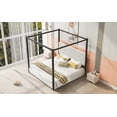 thumbnail image 4 of HMYG King Size Upholstery Canopy Platform Bed with Headboard and Metal Frame,White(ETA:1.28), 4 of 11