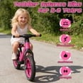 thumbnail image 3 of JoyStone 14 Inch Balance Bike for Kids, Toddler Balance Bike with Air Rubber Tires, Adjustable Seat, Lightweight No Pedal Training Bicycle, Gift Bike for 2-6 Boys Girls, Rose Red, 3 of 9
