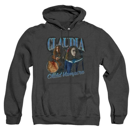 Popfunk Interview With The Vampire Claudia Homage Unisex Adult Pull-Over Heather Hoodie, Black Heather, Large