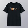 thumbnail image 2 of Tiweut Womens Casual Tops Retro Heartbeat Guitar Graphic Short Sleeve Round Neck T-Shirt,Black,L, 2 of 4