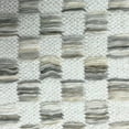 thumbnail image 2 of Flat Handwoven Pouf Wooden Stand Cream & Grey, 2 of 4