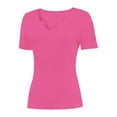 thumbnail image 4 of Long Sleeve Shirts for Women Basic Casual V Neck Tops Ribbed Slim Fitted Blouse, 4 of 5