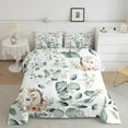 thumbnail image 2 of Cute Animal Comforter Set Cartoon Unicorn Bedding Set, Spring Eucalyptus Down Comforter Watercolor Floral Bed Set, Kawaii Magical Animal Quilted Duvet, 2 of 6