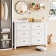 thumbnail image 5 of Spacious 6 Drawer Dresser for Bedroom - Modern Wooden Storage Cabinet with Deep Drawers & Metal Knobs - Wide Organizer for Closet, Nursery, Living Room, Entryway - White, 5 of 6